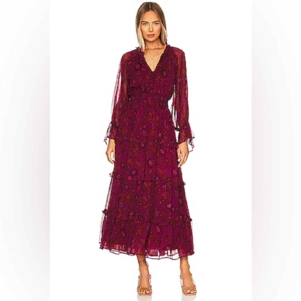 CLEOBELLA Willow Midi Dress in Botanical Floral Print